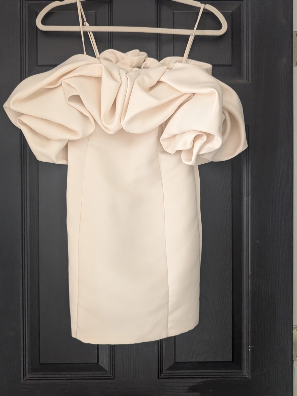 Forever 21 Cream Ruffle Off-Shoulder Mini Dress